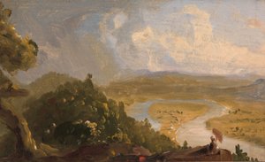 Boceto para Vista desde Mount Holyoke, Northampton, Massachusetts, después de una tormenta (El meandro) de Thomas Cole