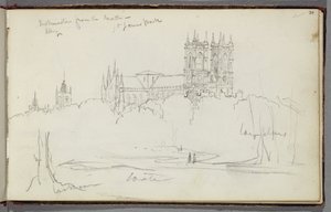 Abadía de Westminster desde el norte, St. James Park, c.1830 de Thomas Cole