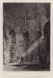 Interior de un Templo en Benarés