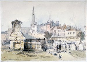 Vista de Bunhill Row desde Bunhill Fields, Finsbury, Islington, Londres, c. 1860 de Thomas Colman Dibdin