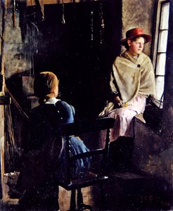 Interior de una cabaña, Newlyn (1884) de Thomas Cooper Gotch