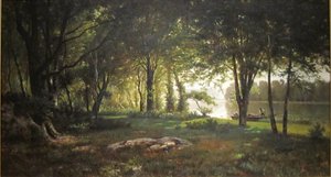 Paisaje, río y bosque de Thomas Corwin Lindsay