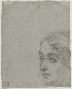 Cabeza de una mujer verso, c. 1857 de Thomas Couture