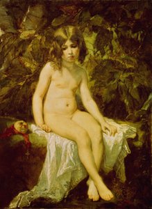 Pequeño bañista. Pintura de Thomas Couture (1815-1879), óleo sobre lienzo de Thomas Couture