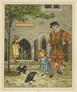 Una joven se para nerviosamente junto a un guardia de Yeoman de Thomas Crane