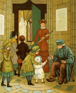Mendigo en las puertas de la iglesia de Thomas Crane