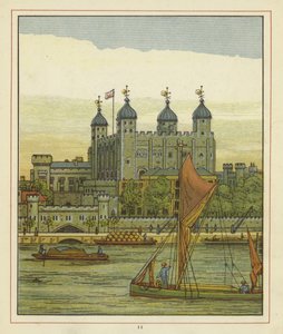 Barcos en el río Támesis con la Torre de Londres al fondo de Thomas Crane