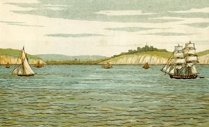 Acantilados blancos de Dover vistos desde un cruce del Canal de Thomas Crane