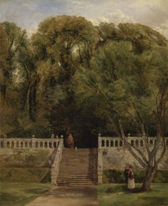 En la terraza de Haddon Hall, Derbyshire de Thomas Creswick