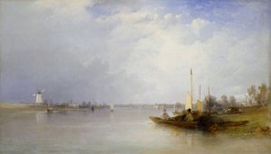 Vista del Támesis en Battersea de Thomas Creswick