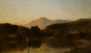 A Mountainous Riverscape, c.1838-86 (óleo sobre lienzo) de Thomas Danby
