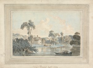 Granja, río y barcaza de Thomas Daniell