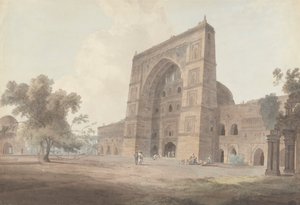 Entrada principal de la Mezquita Jami, Jaunpur de Thomas Daniell
