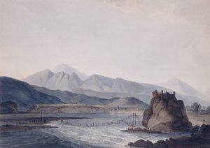 El Puente de Cuerda, Srinagar, Garhwal, Uttar Pradesh de Thomas Daniell