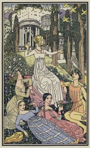 Ilustración para El Decamerón de Boccaccio (litografía en color)