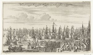 Salida de Guillermo III de Hellevoetsluis para Inglaterra, 1688 Salida de Su Alteza Real de Hellevoetsluis después de Inglaterra (título sobre objeto) de Thomas Doesburgh