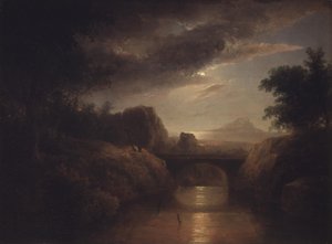 Paisaje a la luz de la luna