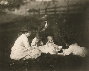 [Frances, Artie y Tom Crowell y Susan Macdowell en Avondale, PA.] de Thomas Eakins