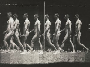 [Hombre caminando, fotografía estroboscópica], 1880s, impresa 1930s-40s de Thomas Eakins