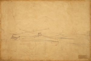 Dibujo en perspectiva para Los hermanos Biglin girando la estaca, c. 1873 de Thomas Eakins