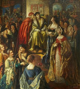 El rey Enrique VII multando a los ciudadanos de Bristol porque sus esposas estaban tan bien vestidas de Thomas Edwin Mostyn