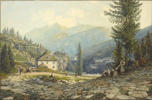 Vista de la Residencia del Archiduque Johann en las Termas de Gastein de Thomas Ender