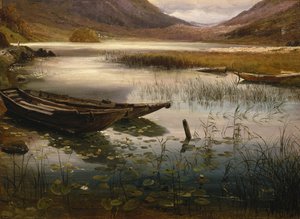 Barcos y nenúfares de Thomas Fearnley