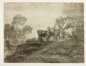 Paisaje con Ganado junto a una Cabaña de Thomas Gainsborough