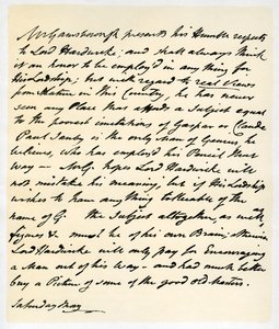 Carta de Thomas Gainsborough a Lord Hardwicke, c. 1760-1770