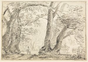 Hombre con Perro en el Bosque de Thomas Gainsborough