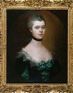 Retrato de la Condesa de Sussex, busto, con un vestido azul con adornos negros de Thomas Gainsborough