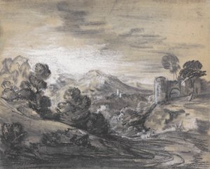 Paisaje boscoso con castillo de Thomas Gainsborough