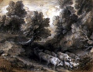 Paisaje boscoso con ganado y cabras, c.1768-72 de Thomas Gainsborough