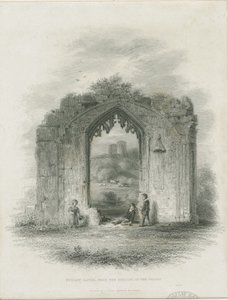 Castillo de Dudley - La Torre del Homenaje: grabado (viñeta), nd [?siglo XIX] de Thomas Garner