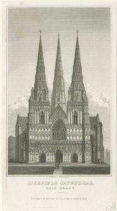 Catedral de Lichfield - Fachada Oeste, c. 1833 de Thomas George Lomax