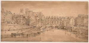 Una selección de veinte de las vistas más pintorescas de París: Vista del Pont St. Michel, tomada desde el Pont Neuf de Thomas Girtin