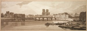 Una selección de veinte de las vistas más pintorescas de París: Vista del Pont de la Tournelle y Notre Dame tomadas desde el Arsenal de Thomas Girtin
