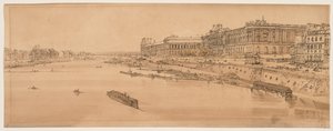 Una selección de veinte de las vistas más pintorescas de París: Vista del Louvre y el Puente de las Tullerías tomada desde el Pont Neuf