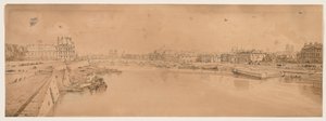 Una Selección de Veinte de las Vistas Más Pintorescas de París: Vista de las Tullerías y el Puente tomada desde el Pont de la Concorde de Thomas Girtin