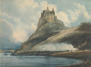 Castillo de Lindisfarne, Isla Santa, Northumberland, 1796-97 de Thomas Girtin