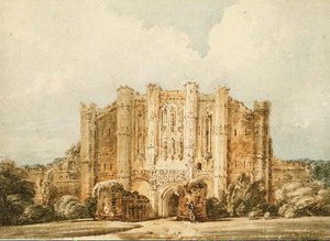 PD.52-1966 Vista oeste de la Abadía de Thornton, Lincolnshire, c.1794 (acuarela y lápiz sobre papel) de Thomas Girtin