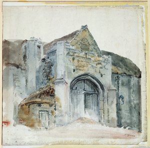 El granero del diezmo, Abbotsbury de Thomas Girtin
