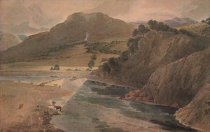 Las piedras de paso en el Wharfe, sobre la Abadía de Bolton, Yorkshire, 1801 de Thomas Girtin