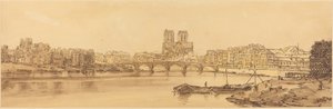 Vista del Pont de la Tournelle y Notre Dame tomada desde el Arsenal: pl.11 de Thomas Girtin