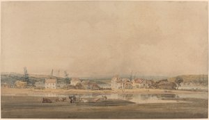 Pueblo a lo largo de un estuario en Devon de Thomas Girtin