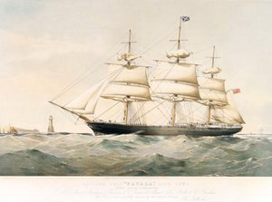 Litografía del clíper "Yatala de Thomas Goldsworth Dutton