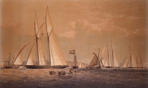 El Cambria ganando la carrera de yates angloamericana, 1868
