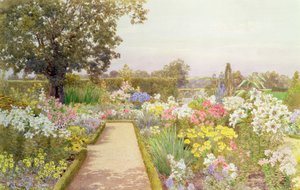 El borde de los lirios en Great Tangley Manor, Surrey de Thomas H. Hunn