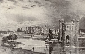 Hampton Court en tiempos de Carlos I (litografía) de Thomas Hamilton Crawford
