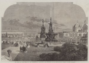 La entrega de medallas de premio en la Exposición Internacional, la procesión en los Jardines de la Sociedad de Horticultura de Thomas Harrington Wilson